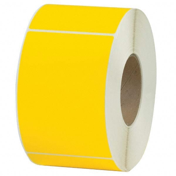 Value Collection - Pack of 4 Rolls, 1,000 Labels per Roll, 4" x 6" Yellow Topcoated Facestock Thermal Labels - Exact Tooling
