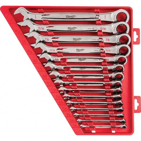 Milwaukee Tool - Wrench Sets Tool Type: Ratcheting Combination Wrench System of Measurement: Inch - Exact Tooling