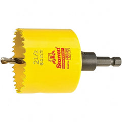 Starrett - 2-1/2" Diam, 2" Cutting Depth, Hole Saw - High Speed Steel Saw, Toothed Edge - Exact Tooling