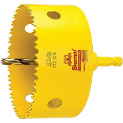 Starrett - 4-3/8" Diam, 2" Cutting Depth, Hole Saw - High Speed Steel Saw, Toothed Edge - Exact Tooling