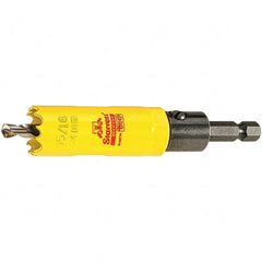 Starrett - 15/16" Diam, 2" Cutting Depth, Hole Saw - High Speed Steel Saw, Toothed Edge - Exact Tooling
