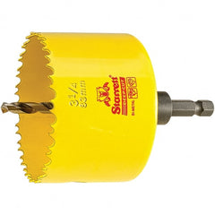 Starrett - 3-1/4" Diam, 2" Cutting Depth, Hole Saw - High Speed Steel Saw, Toothed Edge - Exact Tooling