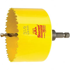 Starrett - 3-1/2" Diam, 2" Cutting Depth, Hole Saw - High Speed Steel Saw, Toothed Edge - Exact Tooling