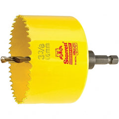 Starrett - 3-3/8" Diam, 2" Cutting Depth, Hole Saw - High Speed Steel Saw, Toothed Edge - Exact Tooling