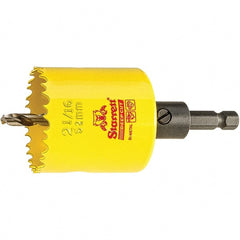 Starrett - 2-1/16" Diam, 2" Cutting Depth, Hole Saw - High Speed Steel Saw, Toothed Edge - Exact Tooling