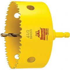 Starrett - 4-1/2" Diam, 2" Cutting Depth, Hole Saw - High Speed Steel Saw, Toothed Edge - Exact Tooling