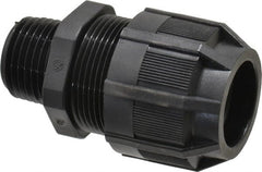 Thomas & Betts - 1/2 to 3/4" Cable Capacity, Liquidtight, Straight Strain Relief Cord Grip - 1/2 NPT Thread, 2-5/32" Long, Nylon - Exact Tooling