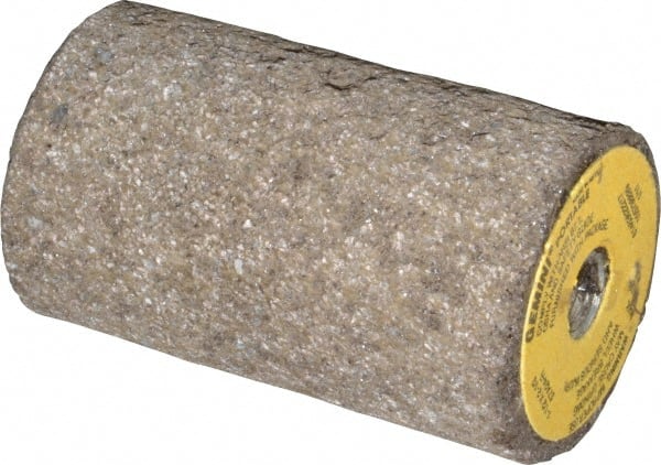 Norton - Type 18, 1-1/2" Max Diam, 2-1/2" Head Thickness, 24 Grit Square Tip Plug - Aluminum Oxide, Very Coarse Grade, 3/8-24 Shank Thread - Exact Tooling
