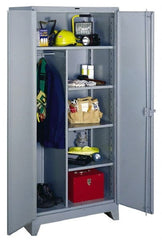 Lyon - 4 Shelf Combination Storage Cabinet - Steel, 60" Wide x 24" Deep x 82" High, Gray - Exact Tooling