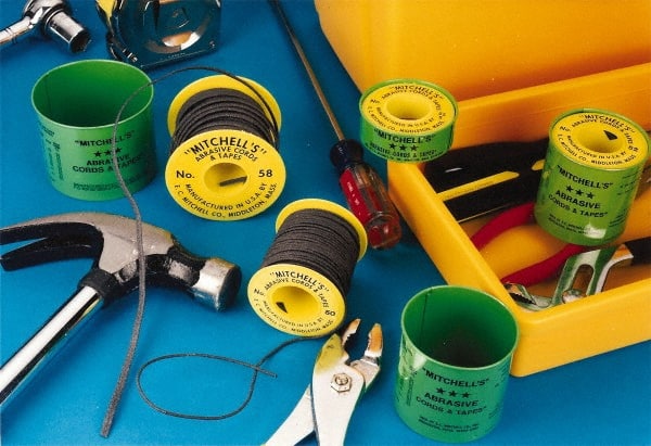 Made in USA - 0.05" Wide, 150 Grit Silicon Carbide Abrasive Cord - 50' Long, Very Fine Grade - Exact Tooling