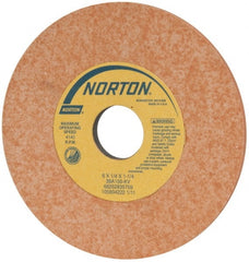 Norton - 6" Diam x 1-1/4" Hole x 1/4" Thick, K Hardness, 150 Grit Surface Grinding Wheel - Aluminum Oxide, Type 1, Very Fine Grade, 4,140 Max RPM, Vitrified Bond, No Recess - Exact Tooling