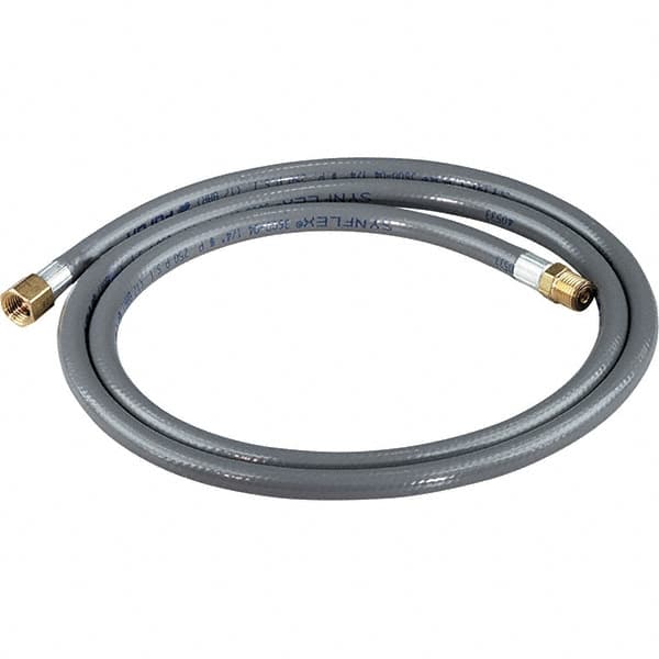 Dynabrade - 1/4" ID 5' Long Hose - Female/Male Ends, 90 Working psi, 1/4" Fitting, Gray - Exact Tooling