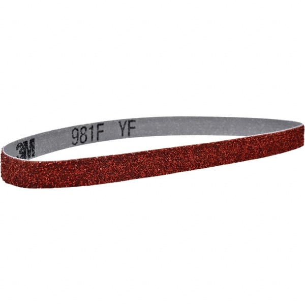 3M - 2" Wide x 72" OAL, 36 Grit, Ceramic Abrasive Belt - Ceramic, Coated, YF Weighted Cloth Backing, Series 981F - Exact Tooling