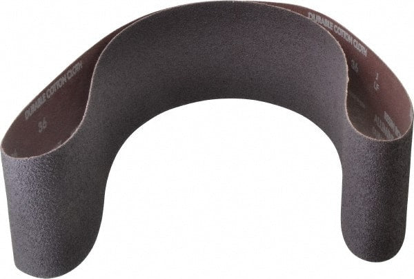 Norton - 4" Wide x 54" OAL, 36 Grit, Aluminum Oxide Abrasive Belt - Aluminum Oxide, Very Coarse, Coated, X Weighted Cloth Backing, Series R228 - Exact Tooling