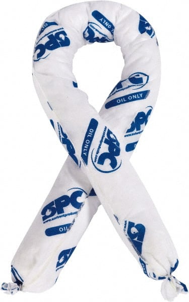 Brady SPC Sorbents - 12 Gal, 4' Long, 3" Diam, Polypropylene Sock - Oil Only, White - Exact Tooling