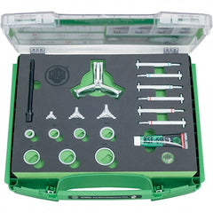 KUKKO - 18 Piece, 3/8 to 1-3/16" Spread, Blind Hole Puller Set - 1 Bolt, 6 Jaws, 2-3/4" Reach - Exact Tooling