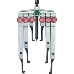 KUKKO - 8 Piece, 1-1/2 to 7-7/8" Spread, Multi-Purpose Puller Set - 1 Bolt, 6 Jaws, 11-7/8" Reach - Exact Tooling