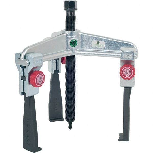 KUKKO - 3 Jaw, 1-1/2" to 7-7/8" Spread, 6-1/2 Ton Capacity, Reversible Puller - 5-7/8" Reach, For Bearings, Gears, Discs, Bushings, Seals - Exact Tooling