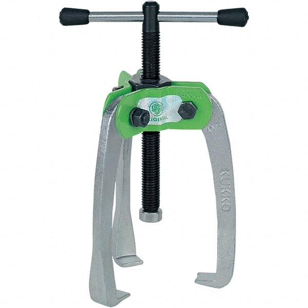 KUKKO - 3 Jaw, 1/4" to 2-3/4" Spread, 1-1/2 Ton Capacity, Jaw Puller - 2-3/4" Reach, For Bearings, Gears, Discs - Exact Tooling