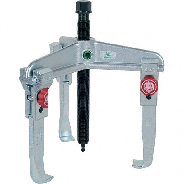 KUKKO - 3 Jaw, 1-1/2" to 7-7/8" Spread, 7-1/2 Ton Capacity, Reversible Puller - 5-7/8" Reach, For Bearings, Gears, Discs, Bushings, Seals - Exact Tooling