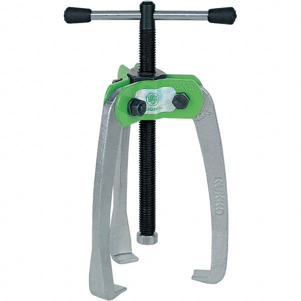 KUKKO - 3 Jaw, 1/4" to 3-3/16" Spread, 1-1/2 Ton Capacity, Jaw Puller - 3-3/16" Reach, For Bearings, Gears, Discs - Exact Tooling