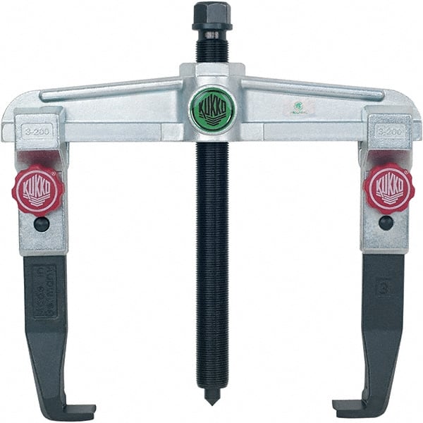KUKKO - 2 Jaw, 1-1/2" to 9-7/8" Spread, 7-1/2 Ton Capacity, Reversible Puller - 7-7/8" Reach, For Bearings, Gears, Discs, Bushings, Seals - Exact Tooling