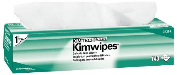 Kimtech - Dry Clean Room/Lab/Critical Task Wipes - Pop-Up, 16-5/8" x 14-3/4" Sheet Size, White - Exact Tooling
