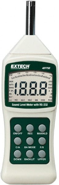 Extech - A and C Frequency Weight, LCD Display Sound Meter - 30 to 130 Decibels - Exact Tooling