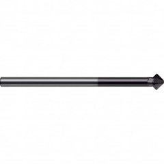 Guhring - 8mm Diam 4 Flute Single End Solid Carbide Chamfer Mill - Exact Tooling