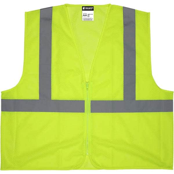 MCR Safety - Size L Lime Mesh General Purpose High Visibility Vest - Exact Tooling