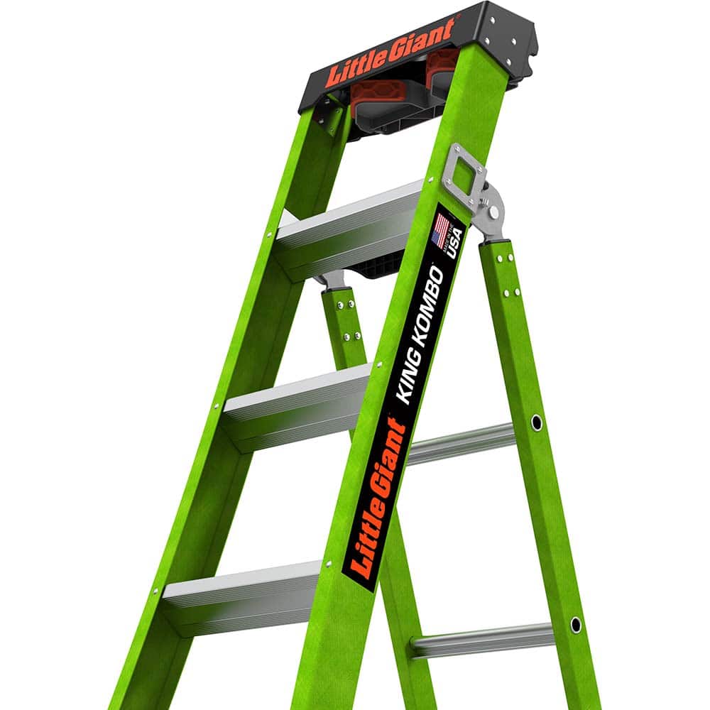 Little Giant Ladder - Step Ladders; Type: Multi-Use Ladder ; Height (Feet): 6 ; Industry Rating: 1AA ; Load Capacity (Lb.): 375.000 ; Material: Fiberglass ; Base Spread: 45 (Inch) - Exact Tooling