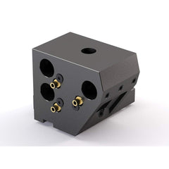 Global CNC Industries - Turret & VDI Tool Holders; Type: Haas Triple ID Block ; Clamping System: 73mm X 70mm ; Tool Axis: ID ; Through Coolant: No ; Additional Information: 4 Mounting Holes - Exact Tooling