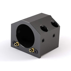 Global CNC Industries - Turret & VDI Tool Holders; Type: Haas ID Block ; Clamping System: 80mm X 45mm ; Tool Axis: ID ; Through Coolant: No ; Additional Information: 4 Mounting Holes - Exact Tooling