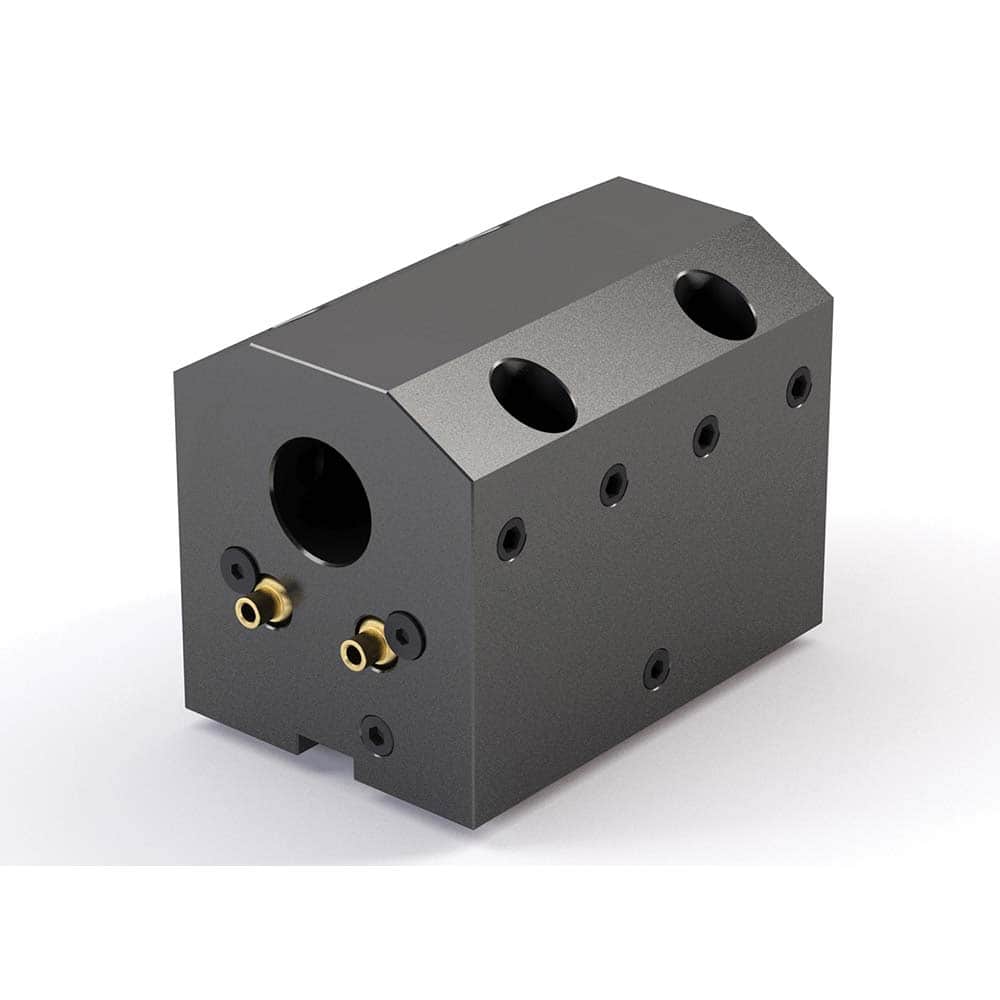 Global CNC Industries - Turret & VDI Tool Holders; Type: Haas ID Block ; Clamping System: 73mm X 70mm ; Tool Axis: ID ; Through Coolant: No ; Additional Information: 4 Mounting Holes - Exact Tooling