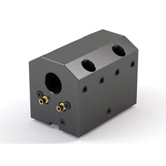 Global CNC Industries - Turret & VDI Tool Holders; Type: Haas ID Block ; Clamping System: 73mm X 70mm ; Tool Axis: ID ; Through Coolant: No ; Additional Information: 4 Mounting Holes - Exact Tooling