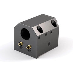 Global CNC Industries - Turret & VDI Tool Holders; Type: Hwacheon ID Block ; Clamping System: 74mm X 70mm ; Tool Axis: ID ; Through Coolant: No ; Additional Information: 4 Mounting Holes - Exact Tooling