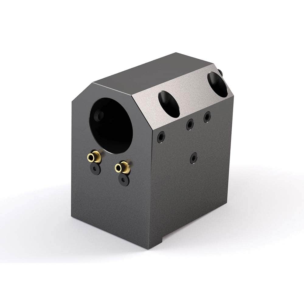 Global CNC Industries - Turret & VDI Tool Holders; Type: Hwacheon ID Block ; Clamping System: 74mm X 70mm ; Tool Axis: ID ; Through Coolant: No ; Additional Information: 4 Mounting Holes - Exact Tooling