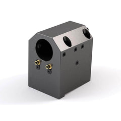 Global CNC Industries - Turret & VDI Tool Holders; Type: Hwacheon ID Block ; Clamping System: 74mm X 70mm ; Tool Axis: ID ; Through Coolant: No ; Additional Information: 4 Mounting Holes - Exact Tooling