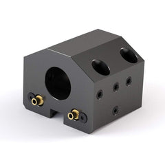 Global CNC Industries - Turret & VDI Tool Holders; Type: Hwacheon ID Block ; Clamping System: 80mm X 50mm ; Tool Axis: ID ; Through Coolant: No ; Additional Information: 4 Mounting Holes - Exact Tooling