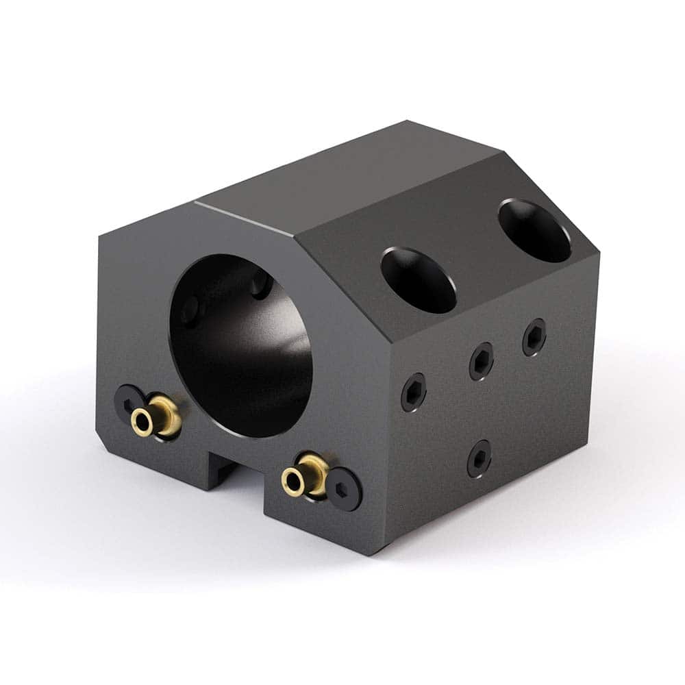 Global CNC Industries - Turret & VDI Tool Holders; Type: Hwacheon ID Block ; Clamping System: 80mm X 50mm ; Tool Axis: ID ; Through Coolant: No ; Additional Information: 4 Mounting Holes - Exact Tooling