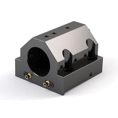 Global CNC Industries - Turret & VDI Tool Holders; Type: Mori ID Block ; Clamping System: 102mm X 80mm ; Tool Axis: ID ; Through Coolant: No ; Additional Information: 4 Mounting Holes - Exact Tooling