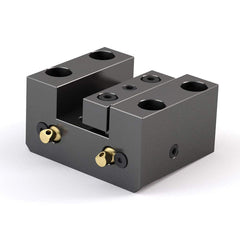 Global CNC Industries - Turret & VDI Tool Holders; Type: Hwacheon OD Facing Block ; Clamping System: 90mm X 50mm ; Tool Axis: OD ; Through Coolant: No ; Outside Diameter (Decimal Inch): 1.0000 ; Additional Information: 4 Mounting Holes - Exact Tooling