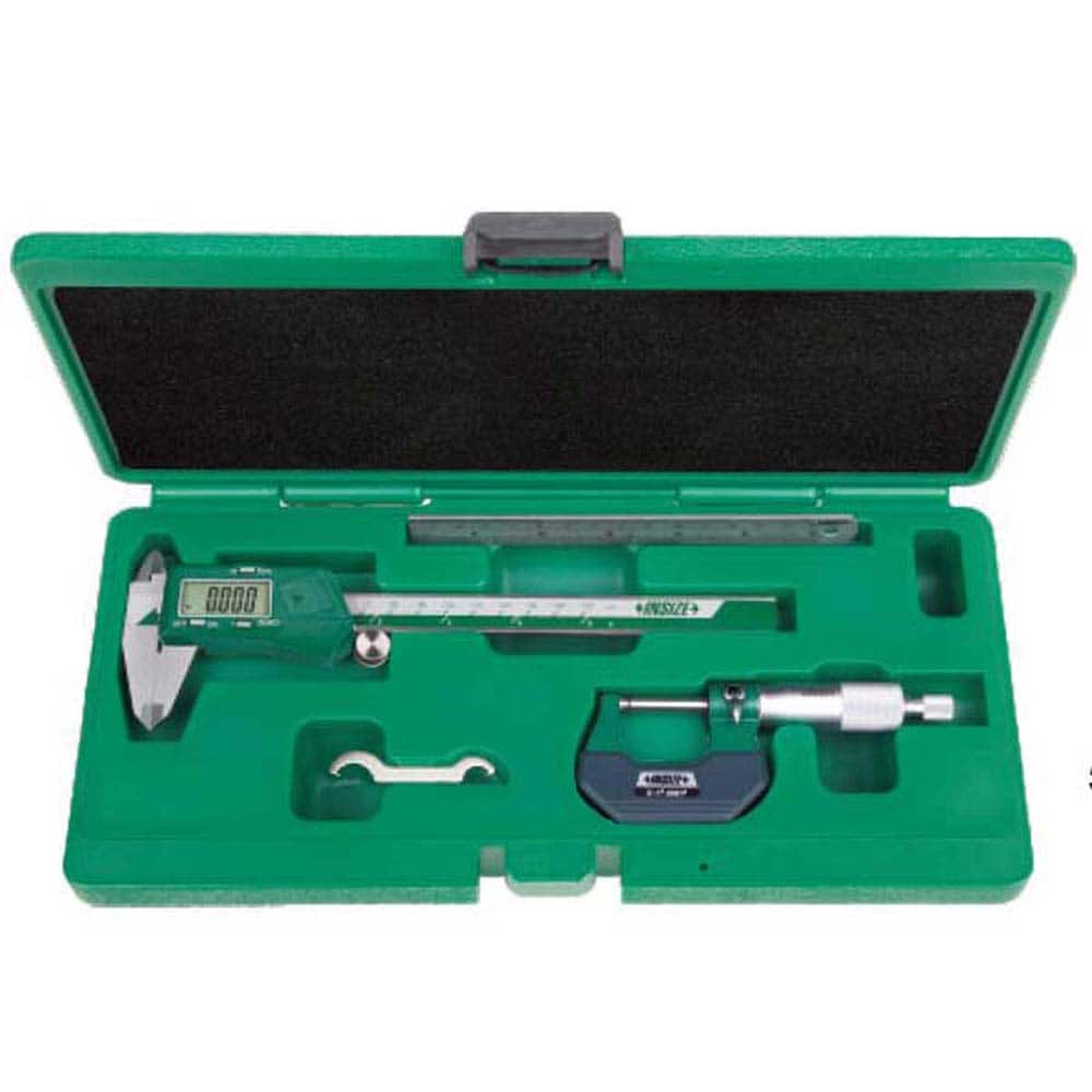 Insize USA LLC - Machinist Caliper & Micrometer Tool Kits; Tool Type Included: Caliper, Micrometer & Ruler ; Minimum Caliper Measurement (mm): 0.00 ; Minimum Caliper Measurement (Inch): 0 ; Maximum Caliper Measurement (mm): 150.00 ; Maximum Caliper Measu - Exact Tooling