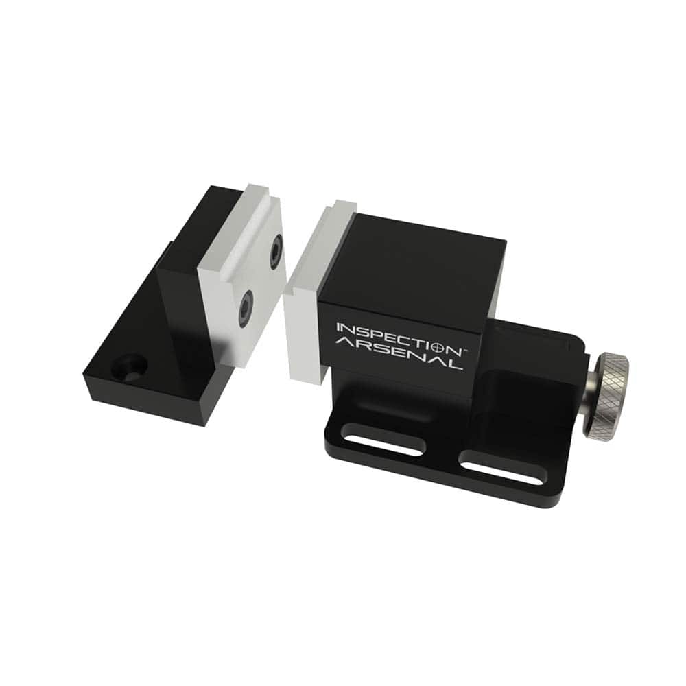 Phillips Precision - CMM Accessories; Accessory Type: Vise ; For Use With: All Types ; Material: Aluminum ; Thread Size: M6 ; Includes: Static Jaw, Adjustable Jaw, 2 Piece Metric Adapter Plate ; Series: Inspection Arsenal? - Exact Tooling