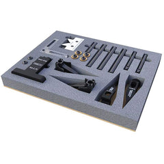 Phillips Precision - CMM Clamps; Stud Thread Size: 1/4-20 ; Material: Alluminum; Plastic ; Number of Pieces: 34 ; Includes: Trigger-Fingers?; Trigger-Points?; Steel Shafts; Stand-Offs; V-Blocks; Riser-Grip?; Clear Corner Stop; Misc. Screws - Exact Tooling