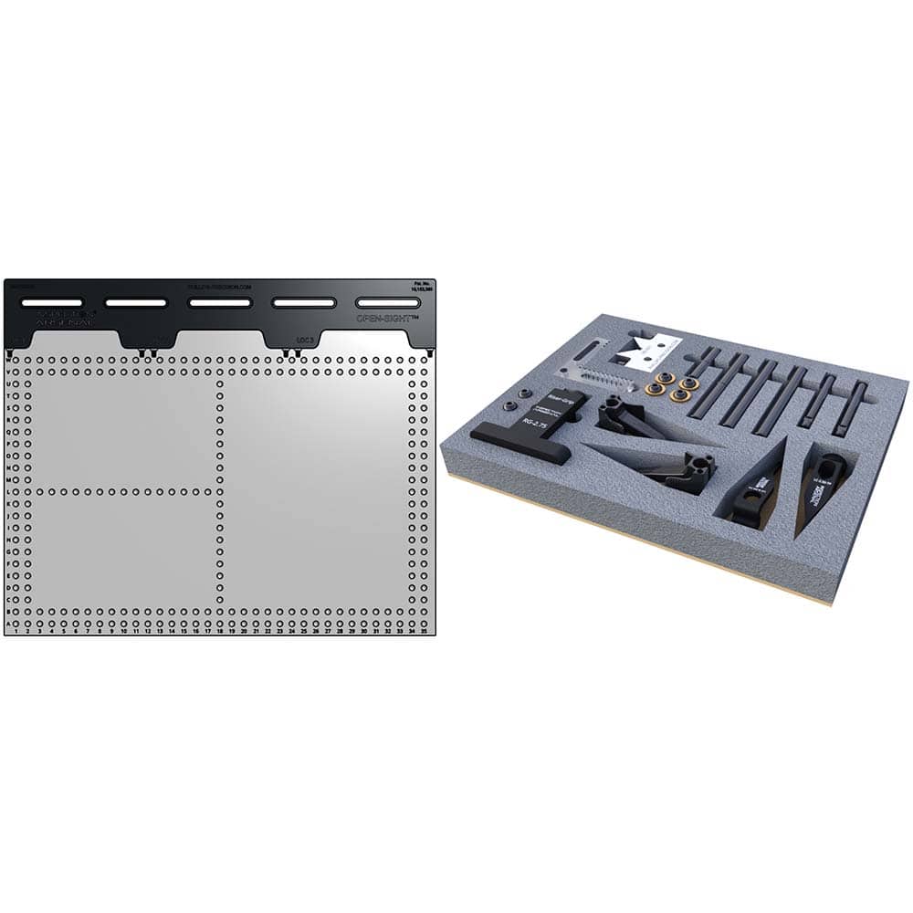 Phillips Precision - CMM Fixtures; Type: Vision Work Holding ; Plate Design: Magnetically Interlocking ; Material: Polycarbonate ; Thread Size: 1/4-20 ; Series: Open-Sight(TM) ; For Use With: Vision Inspection - Exact Tooling