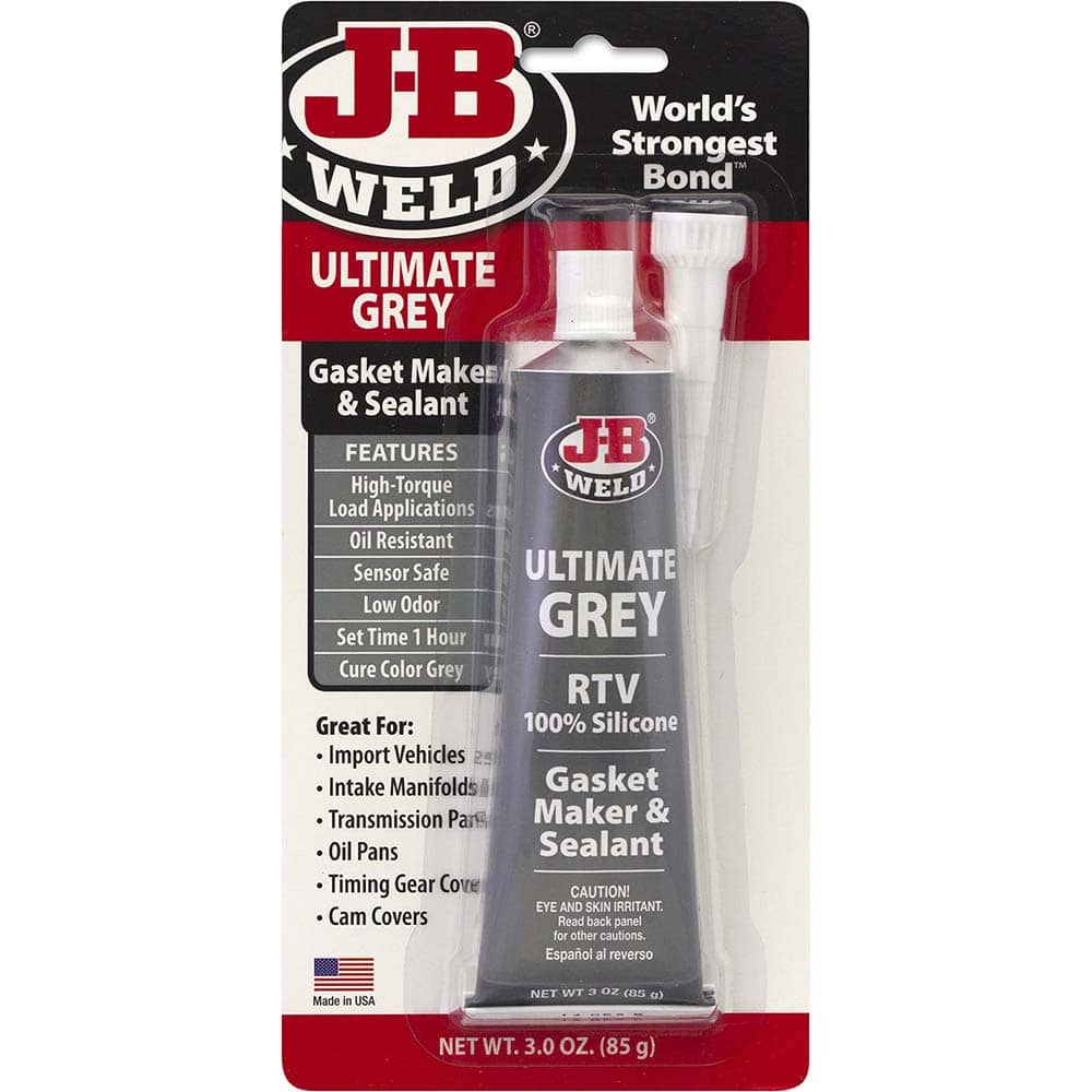 J-B Weld - Automotive Sealants & Gasketing; Type: Gasket Sealant ; Container Size: 3 oz ; Minimum Temperature (F): 50.000 ; Maximum Temperature (F): 95.000 ; Color: Grey ; Container Type: Tube - Exact Tooling