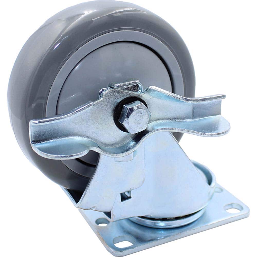 Snap-Loc - Specialty Casters; Type: Caster ; Style: Swivel w/Brake ; Mount: Stem ; Load Capacity (Lb.): 375.000 ; Wheel Diameter: 4 (Inch); Wheel Width: 1-1/8 (Inch) - Exact Tooling