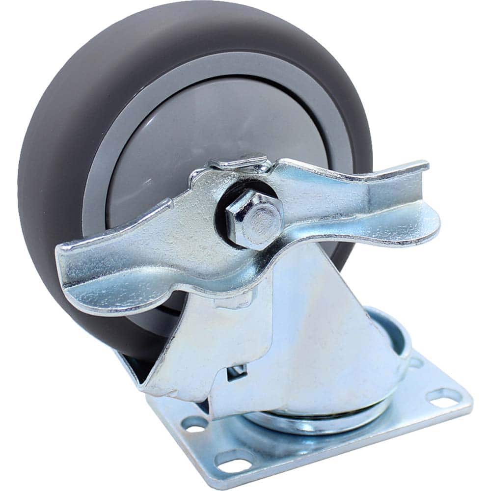 Snap-Loc - Specialty Casters; Type: Caster ; Style: Swivel w/Brake ; Mount: Stem ; Load Capacity (Lb.): 300.000 ; Wheel Diameter: 4 (Inch); Wheel Width: 1-1/8 (Inch) - Exact Tooling