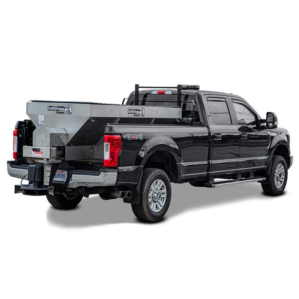 Buyers Products - Landscape Spreaders; Type: Electric Stainless Hopper Spreader with Auger ; Capacity: 2 Cu. Yard ; Volume Capacity (Gal.): 403.94 ; Material: Polyethylene; Stainless Steel; Polyurethane ; Voltage: 12 - Exact Tooling